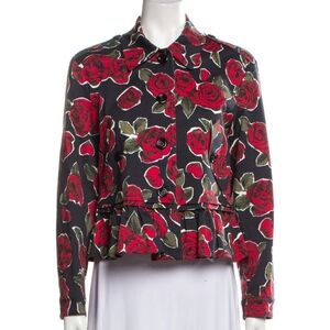 LOVE MOSCHINO Jack and Rose Print Denim Jacket Size 4 Small
